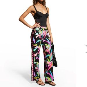 Birds Of Paradise Printed Split Hem Coverup Pants